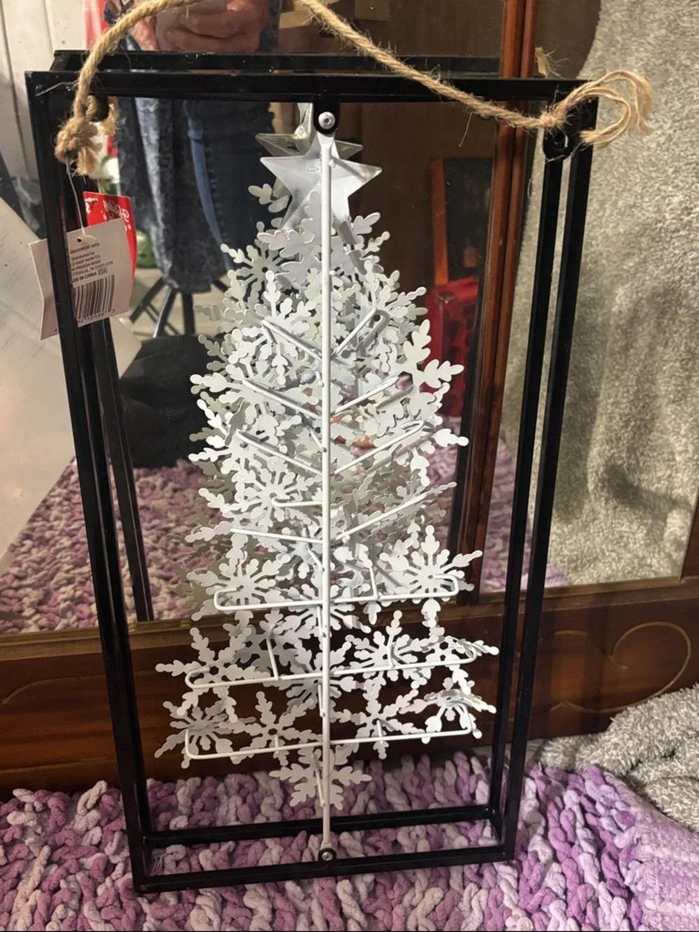 Home Holiday White Snowflake Tree Wall Hanging - Unbranded
